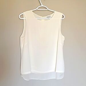 Rose + Olive Chic Ivory Cream Sleeveless Top Size Medium